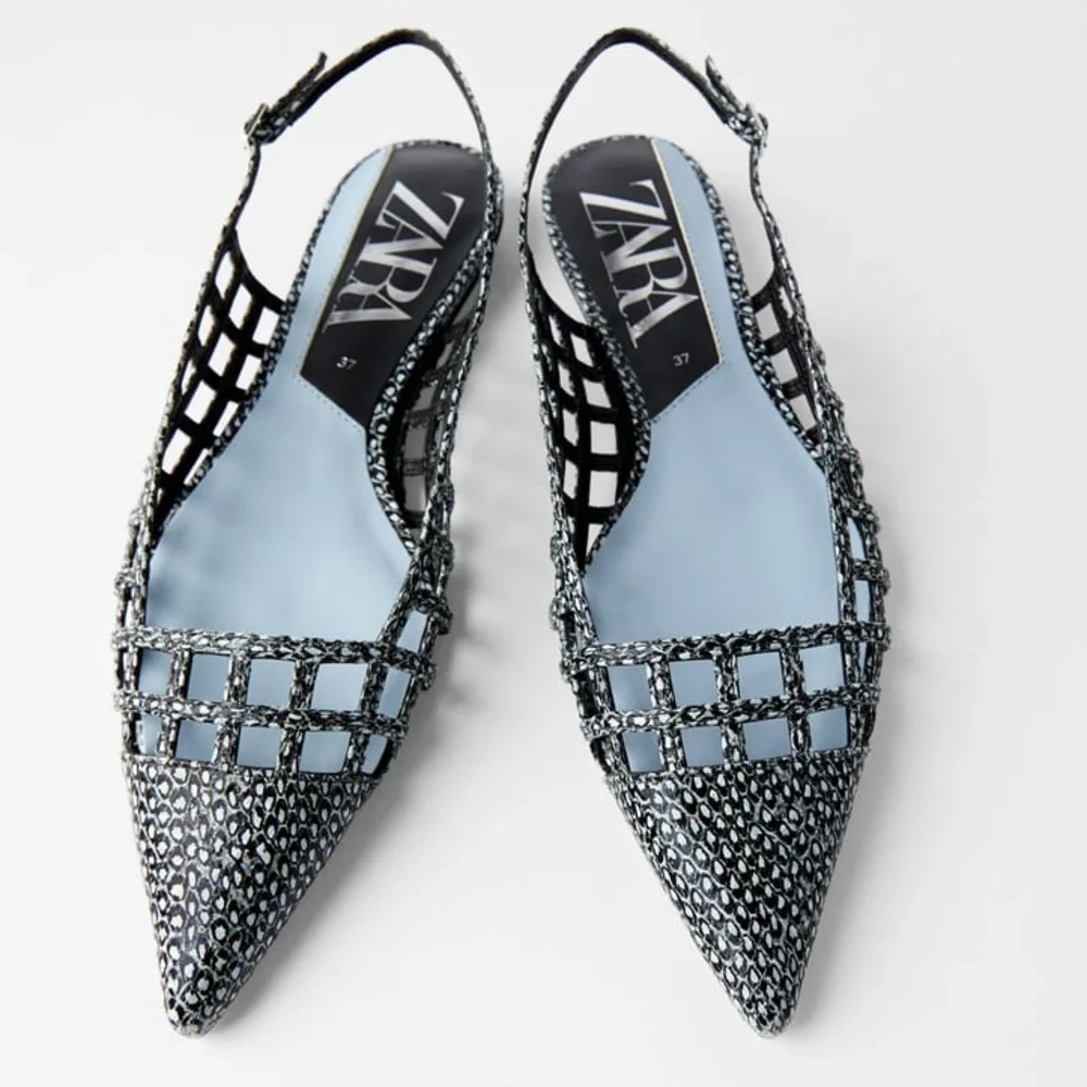 Zara Stylish Black and Gray Women's Slingback Shoes Sz8 NWT - Picture 4 of 7